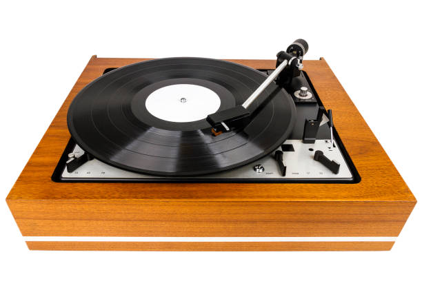 istock Vintage turntable vinyl record player isolated on white 1168187594