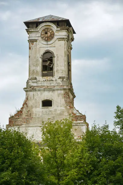 Photo of Ruins of old tower with clock in Preso