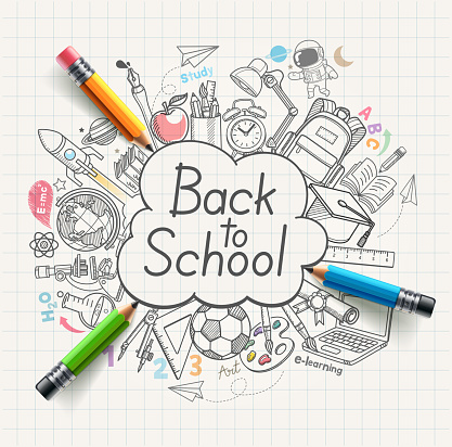 istock Back to school concept doodles. Vector illustration. 1168191081