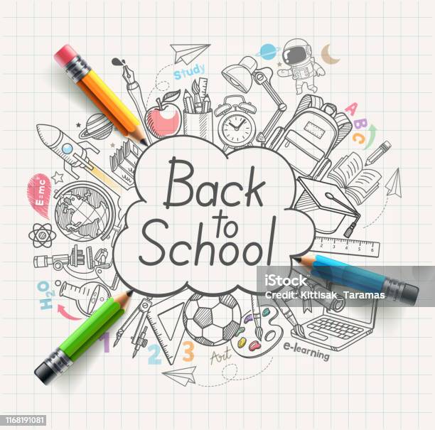 Back To School Concept Doodles Vector Illustration Stock Illustration - Download Image Now