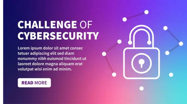Vector illustration of Cybersecurity Act Banner on Holographic Gradient Background