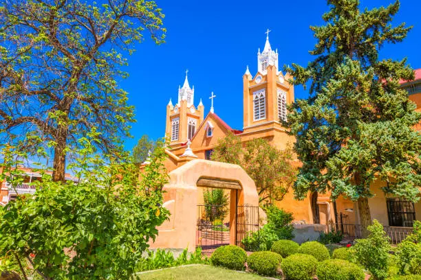 Albuquerque, New Mexico, USA at historic San Felipe de Neri Church.