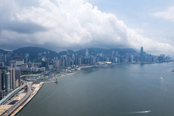 istock Hong Kong from drone view 1168192395