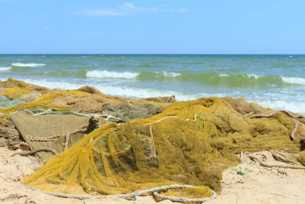 istock Fishing nets by the sea 1168192624
