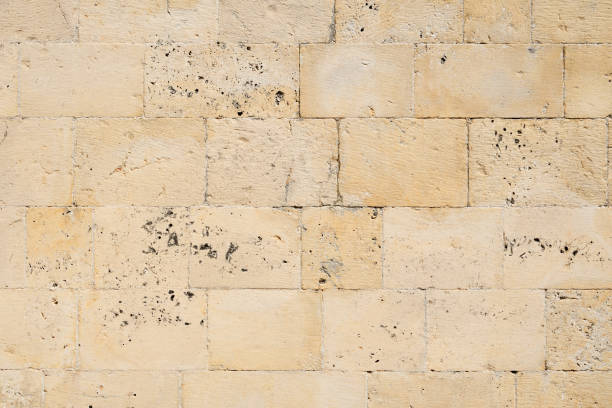 istock Texture of old limestone brick wall 1168192629
