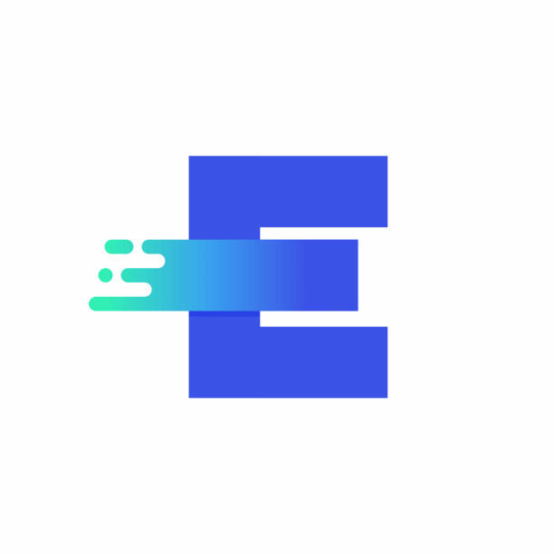 Letter E Design Vector In Blue Green Gradient Modern Vector Logo Letter E. E Letter Design Vector In Blue Green Gradient letter e stock illustrations
