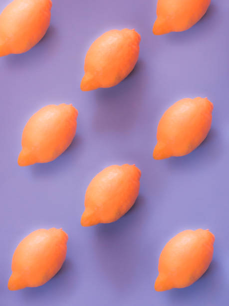 Orange lemon pattern on purple background