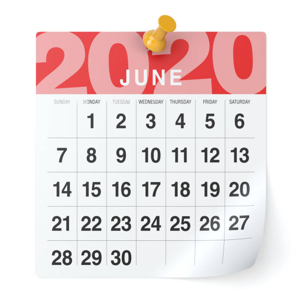 istock June 2020  -Calendar. Isolated on White Background. 3D Illustration 1168202820