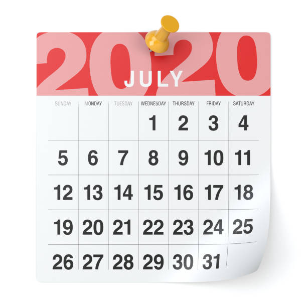 istock July 2020  -Calendar. Isolated on White Background. 3D Illustration 1168202852