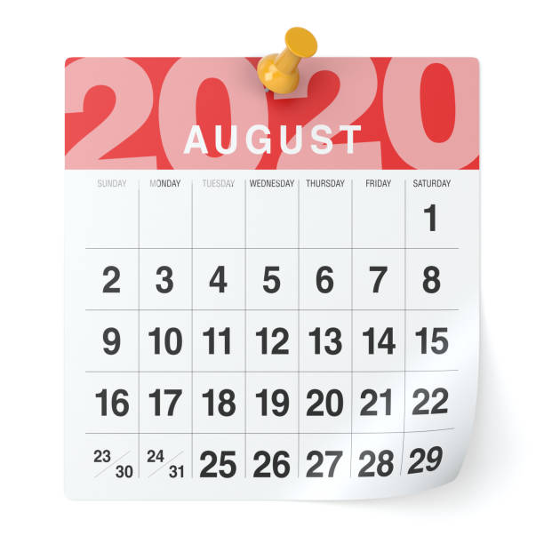 istock August 2020  -Calendar. Isolated on White Background. 3D Illustration 1168202870