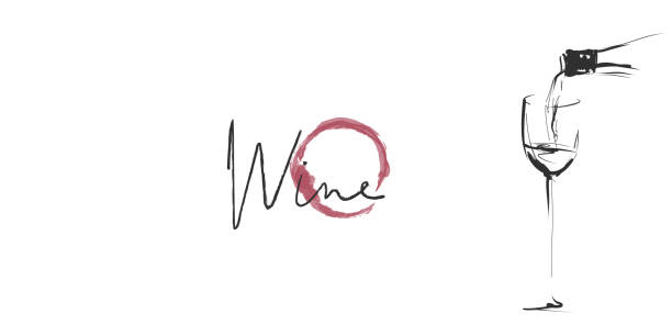 ワインとワインの染み手描きのイラスト - red wine illustrations点のイラスト素材／クリップアート素材／マンガ素材／アイコン素材