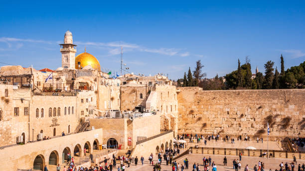 jerozolima płacz mur izraela - jerusalem israel skyline panoramic zdjęcia i obrazy z banku zdjęć