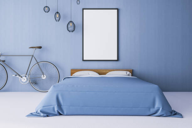 istock Contemporary blue bedroom interior 1168214204