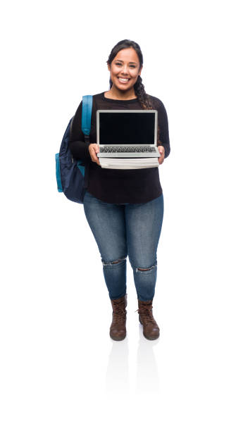 istock College student holding and showing a laptop screen 1168215002