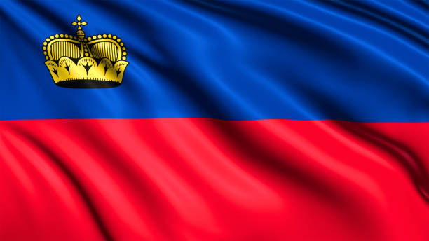 istock flag of Liechtenstein with fabric structure in the wind 1168220720