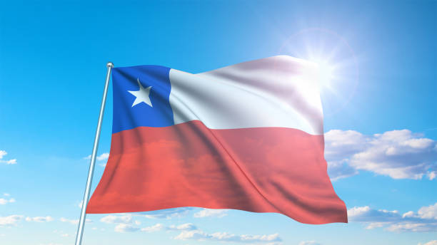 pencil, flag of Chile and check mark on paper sheet