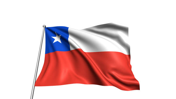 istock flag of Chile with fabric structure in the wind 1168221306
