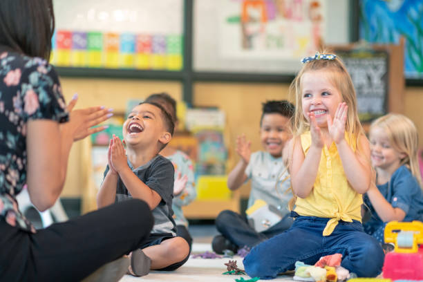 istock Multi-ethnic group of preschool students in class 1168223085