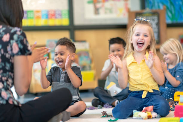 istock Multi-ethnic group of preschool students in class 1168223086
