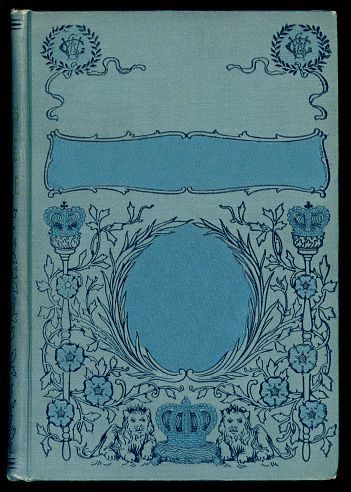 Antique blue hardcover book.