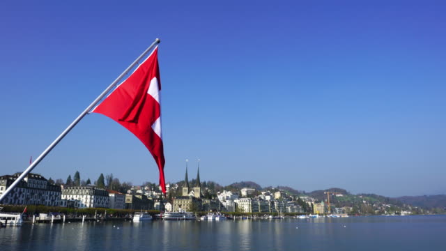 4k Swiss flag in Luzern