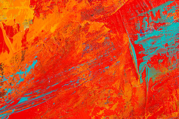 красочная текстура акриловая живопись на холсте - tempera painting colors multi colored spectrum стоковые фото и изображения