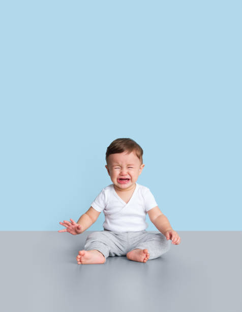 Young toddler crying stock photo