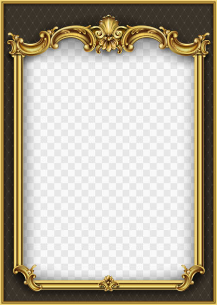Frame postcard cover gold baroque rococo Frame postcard cover gold baroque rococo. Vector blank template design. Classic vintage vignette theatre mirror stock illustrations