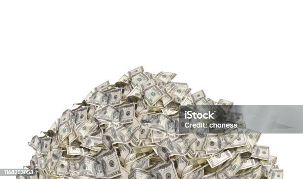 Haufen Mit Amerikanischen Hundert Dollarscheine Isoliert Auf Weißem Hintergrund Stockfoto und mehr Bilder von Währung