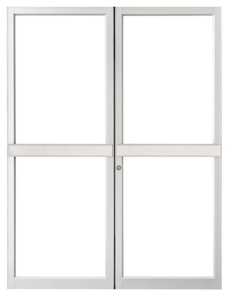 istock Metal glass door isolated on white background 1168254947