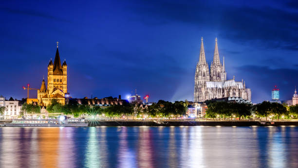 istock Cologne with Rhine and Cologne Cathedral 1168255566