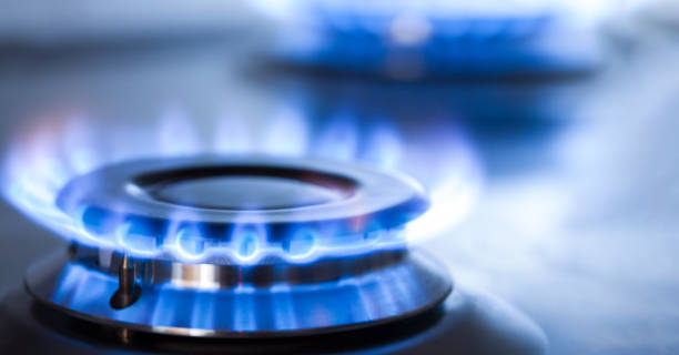 istock kitchen gas cooker with burning fire propane gas 1168258995