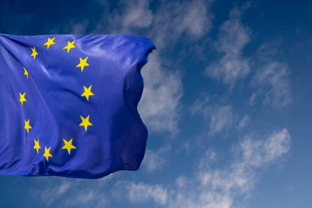 bandera europea - euro symbol european union currency currency banking fotografías e imágenes de stock
