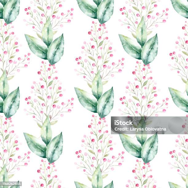 Grenery Pattern Greenery Seamless Pattern Stock Illustration - Download Image Now ...