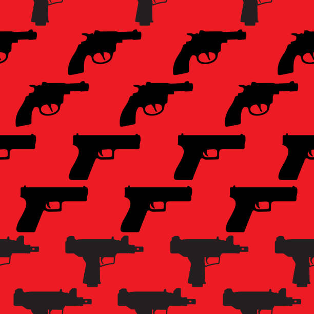пистолеты бесшовные шаблон - gun control stock illustrations