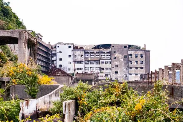 Gunkanjima an abandoned island in Japan