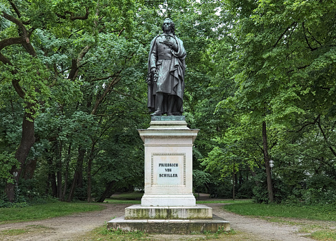 Schiller monument at Maximiliansplatz square of Munich, Germany