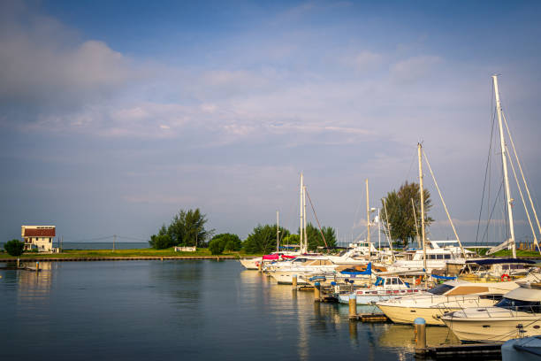 istock Boats and yachts docking in marina/jetty 1168267917