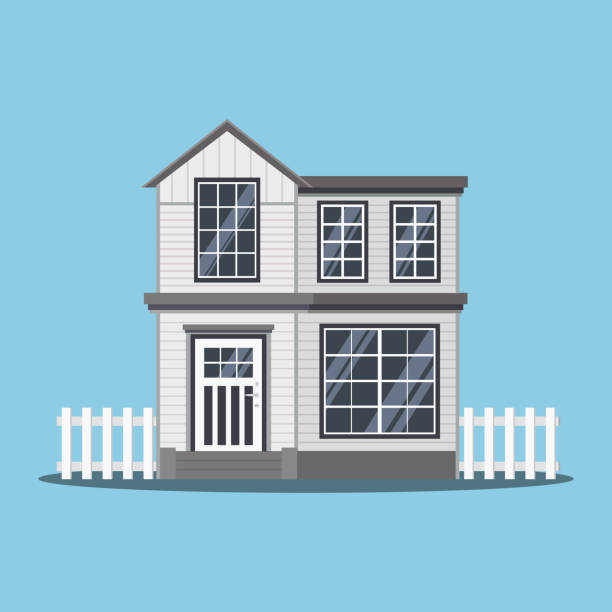 istock Isolated scandinavian country house in cartoon flat style. 1168273244