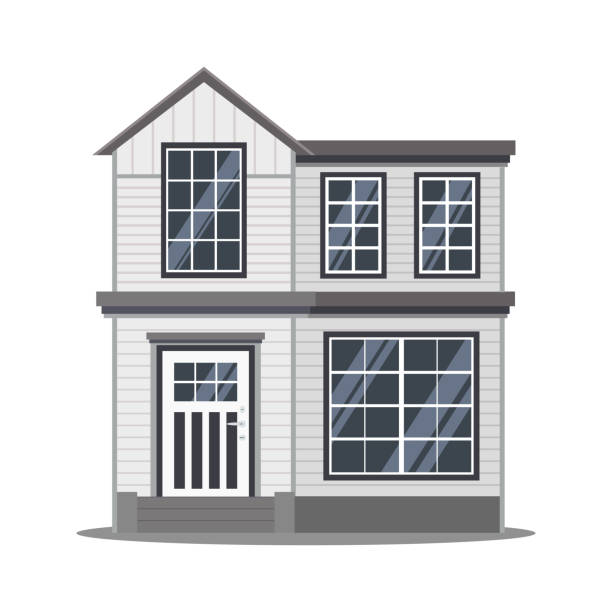istock Isolated scandinavian country house in cartoon flat style. 1168273249