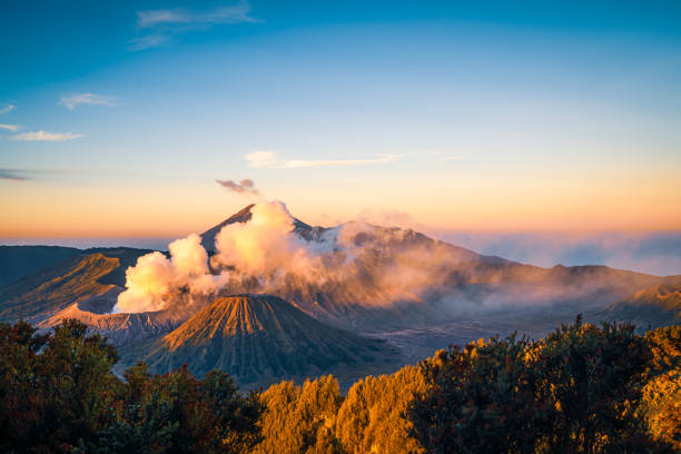 istock Sunrise over volcanic crater 1168275891