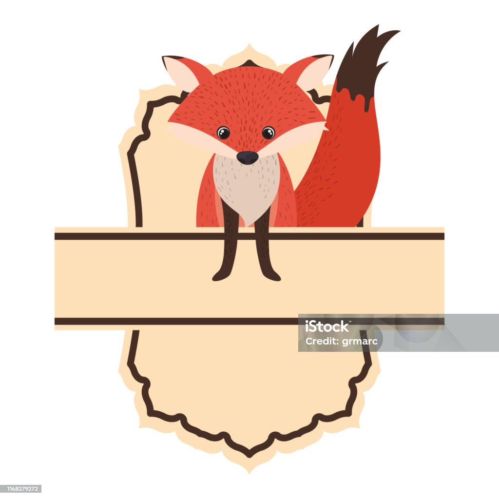Fox Design Frame Cute And Adorable Fox With Frame Stock Illustration - Download Image ...