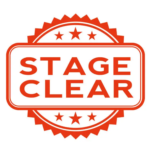 Vector illustration of STAGE CLEAR stamp isolated on white