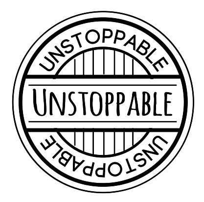 UNSTOPPABLE stamp isolated on white. Stamps and stickers series.