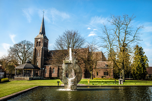 Courtyard And St Lambertus Church In Rotterdam, The Netherlands
