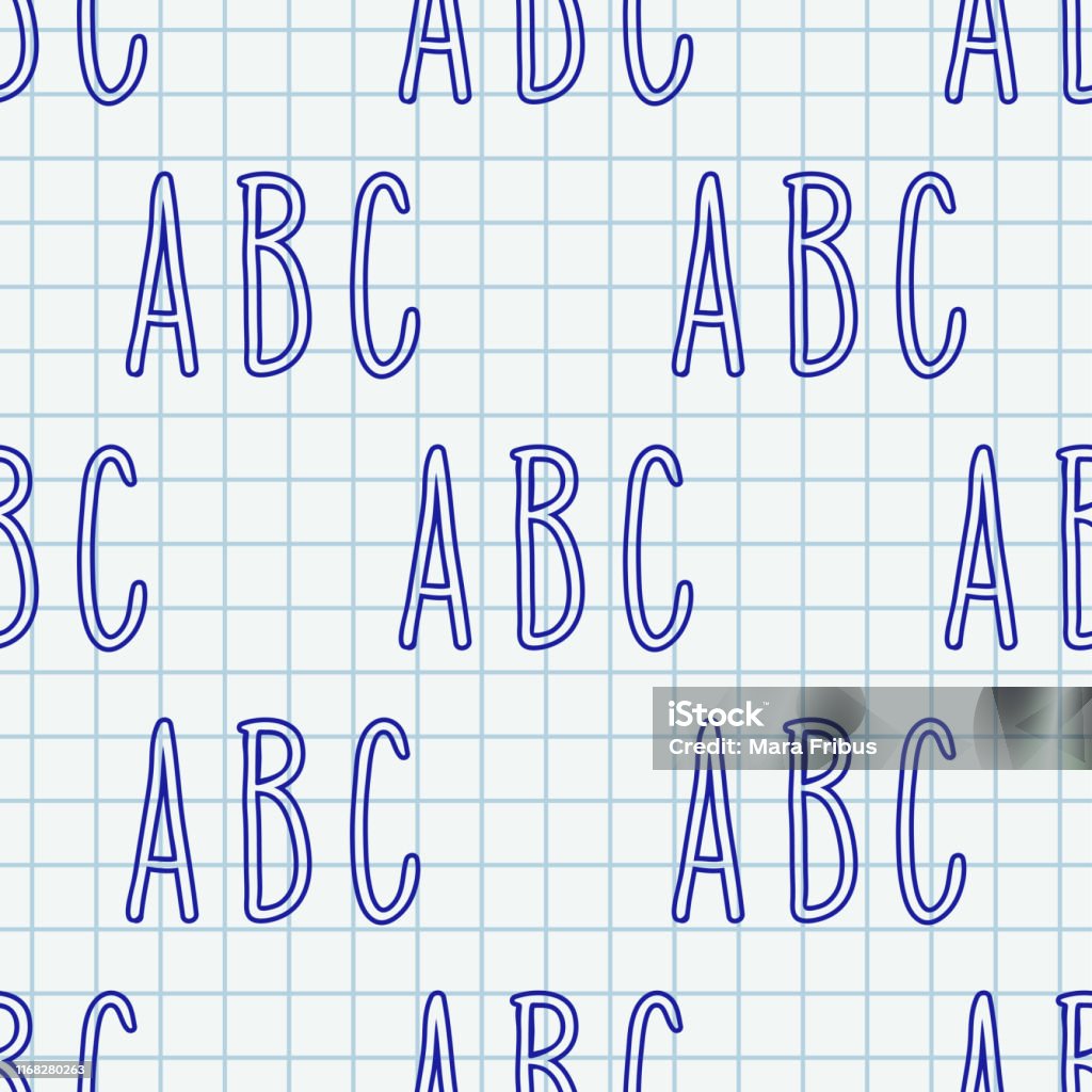Abc Pattern Drawing Hand Drawn Abc Seamless Pattern Stock Illustration - Download Image Now ...