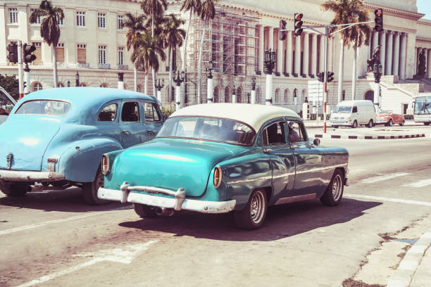 istock Old Cars Parked In Havana 1168282619