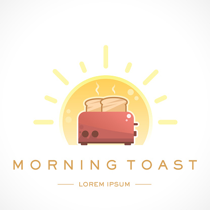 Morning Toast Design Logo Template and Text