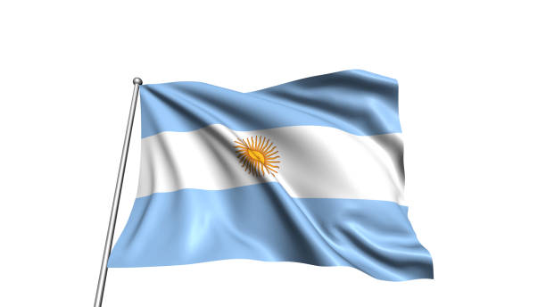 istock Flag of Argentina with fabric structure in the wind 1168284703