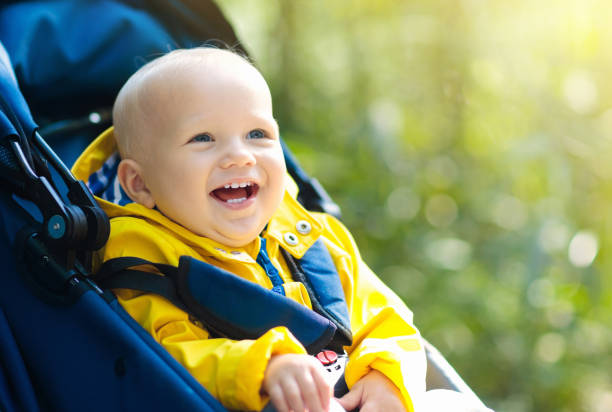 istock Baby boy in stroller in autumn park 1168287103